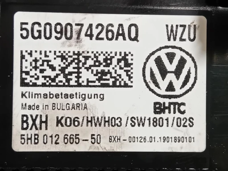 Modulo Comando Riscaldamento Clima 5G0907425AQ 5HB012665-50 Volkswagen GOLF VII 2013