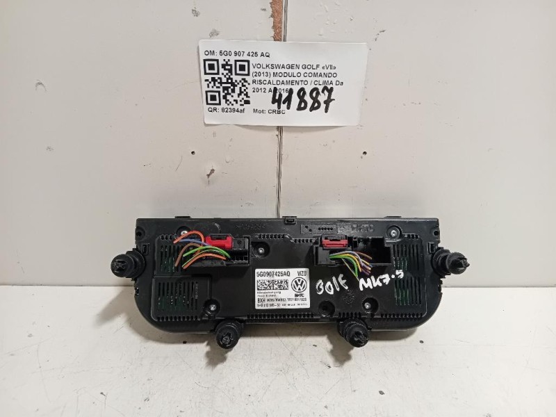 Modulo Comando Riscaldamento Clima 5G0907425AQ 5HB012665-50 Volkswagen GOLF VII 2013