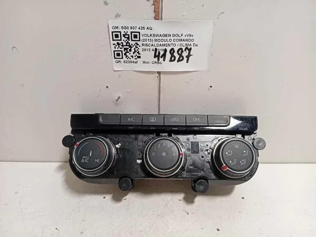 Modulo Comando Riscaldamento Clima 5G0907425AQ 5HB012665-50 Volkswagen GOLF VII 2013