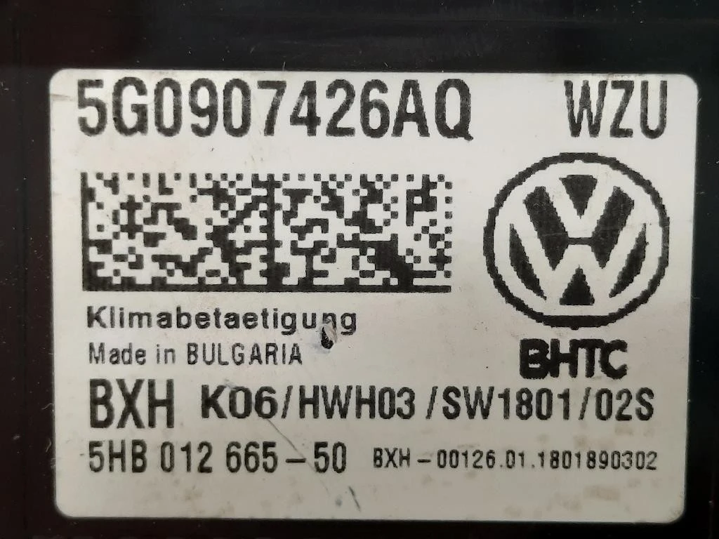Modulo Comando Riscaldamento Clima 5G0907426AQ Volkswagen GOLF VII 2017