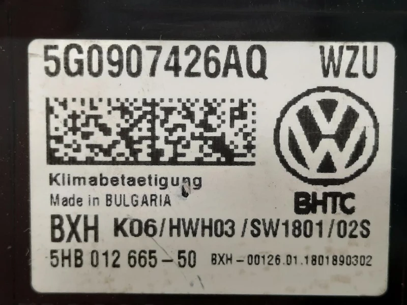 Modulo Comando Riscaldamento Clima 5G0907426AQ Volkswagen GOLF VII 2017