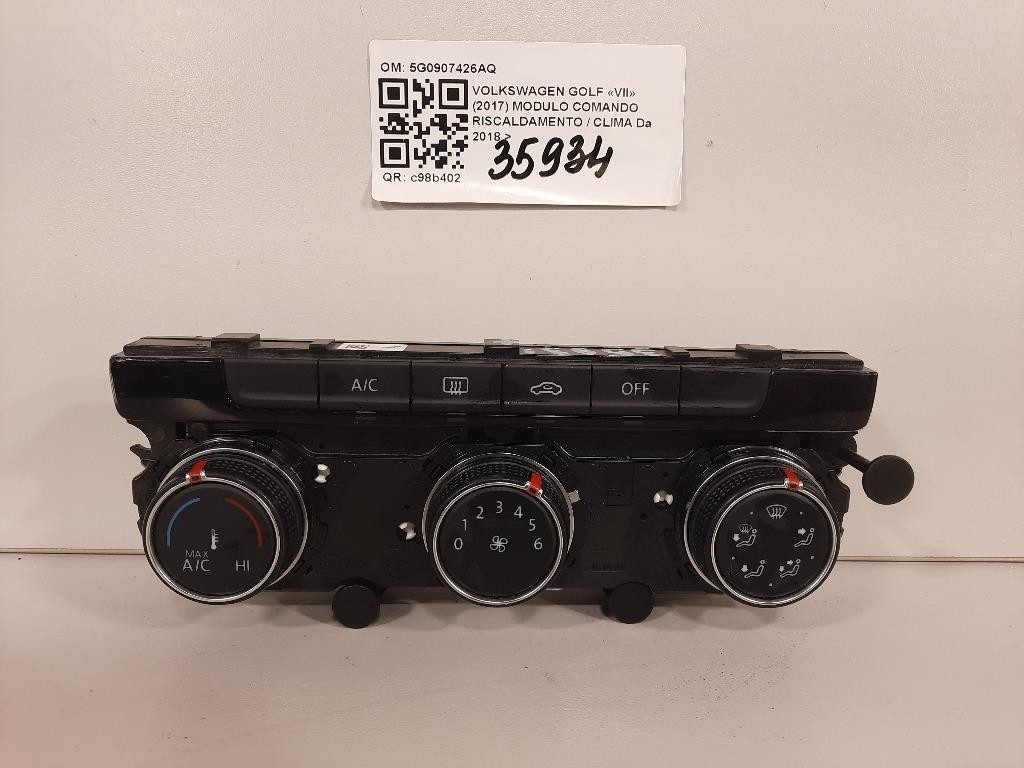Modulo Comando Riscaldamento Clima 5G0907426AQ Volkswagen GOLF VII 2017
