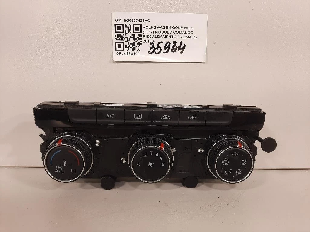 Modulo Comando Riscaldamento Clima 5G0907426AQ Volkswagen GOLF VII 2017