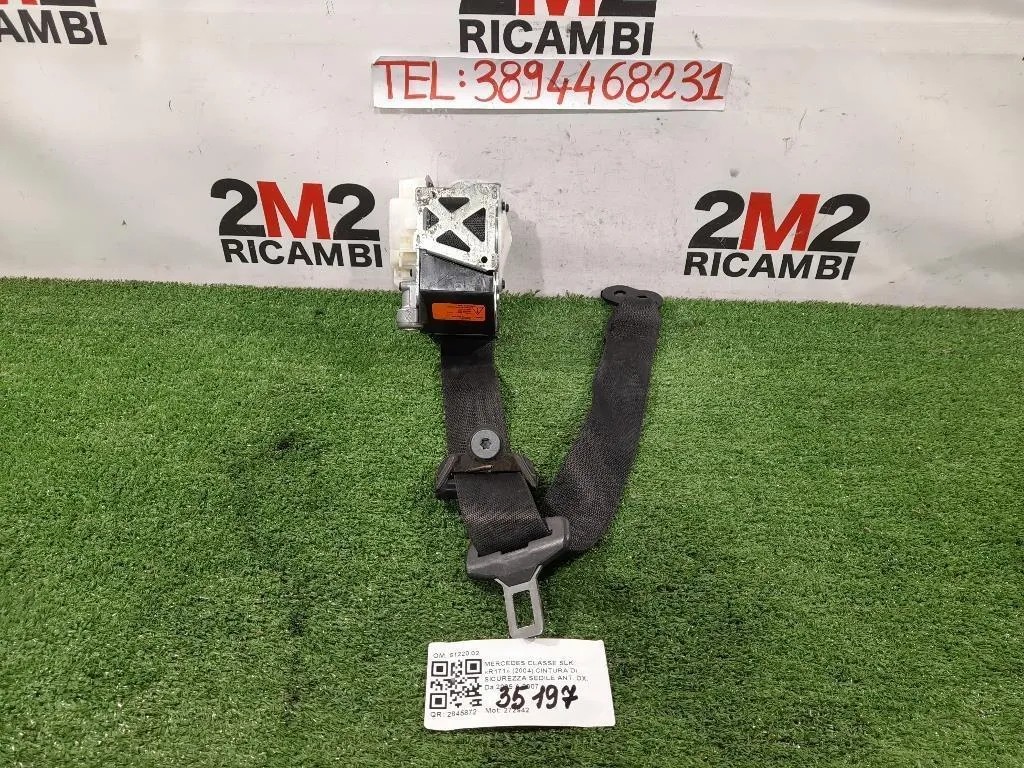 Cintura DI Sicurezza Sedile ANT DX 6122002 Mercedes Classe SLK R171 2004