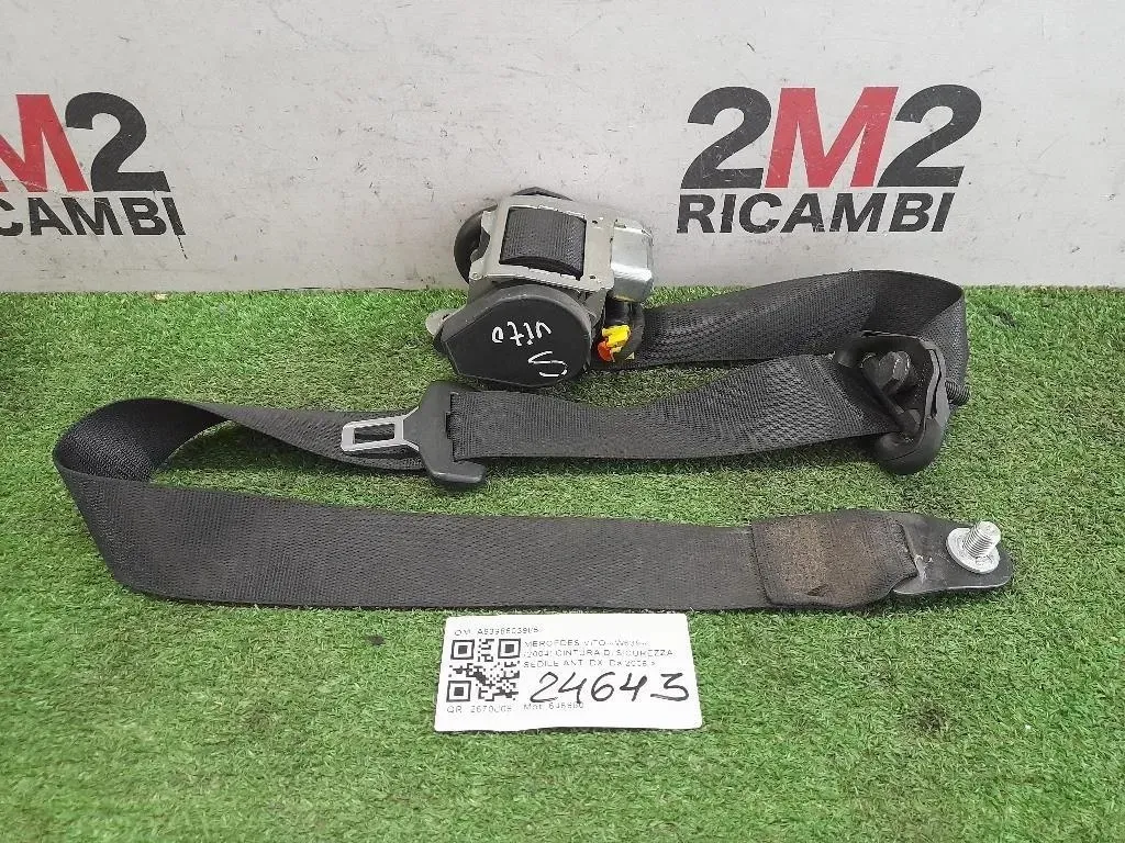 Cintura DI Sicurezza Sedile ANT DX A6398603985 Mercedes VITO W639 2004
