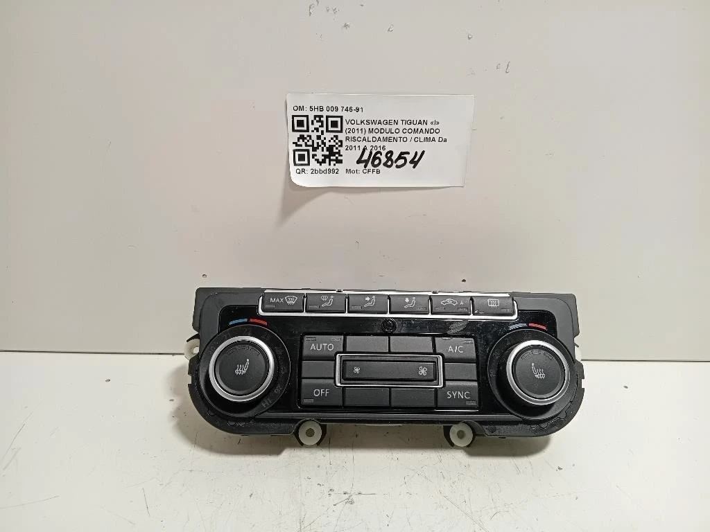 Modulo Comando Riscaldamento Clima 5HB 009 746-91 Volkswagen Tiguan I 2011