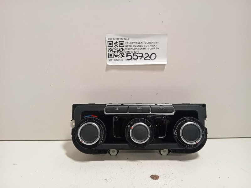Modulo Comando Riscaldamento Clima 5HB01129240 Volkswagen Touran III 2010