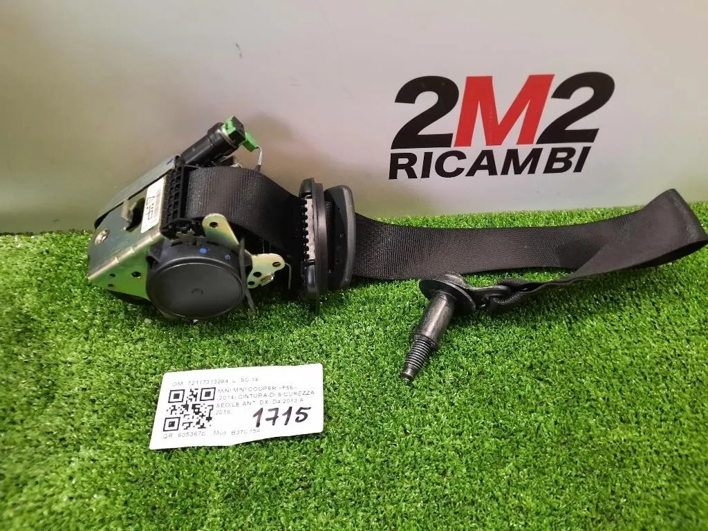Cintura DI Sicurezza Sedile ANT DX 72117313284 Mini MINI Cooper F56 2014