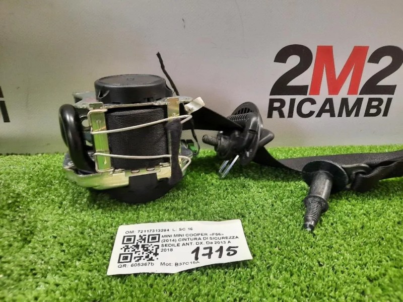 Cintura DI Sicurezza Sedile ANT DX 72117313284 Mini MINI Cooper F56 2014