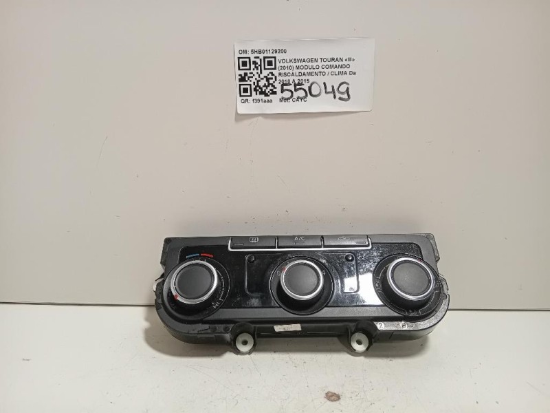 Modulo Comando Riscaldamento Clima 5HB01129200 Volkswagen Touran III 2010