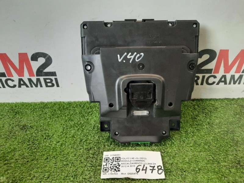 Modulo Comando Riscaldamento Clima 31346951 Volvo V40 II 2012