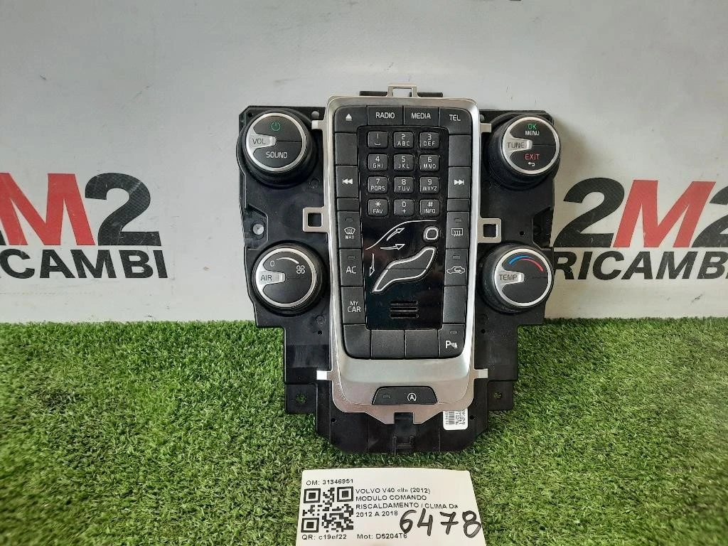 Modulo Comando Riscaldamento Clima 31346951 Volvo V40 II 2012