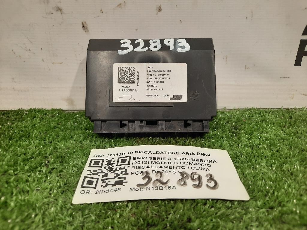 Modulo Comando Riscaldamento Clima POST 173138-10 RISCALDATORE ARIA BMW Bmw Serie 3 F30 Berlina 2012