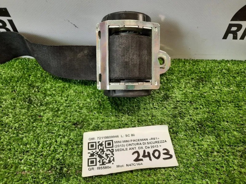 Cintura DI Sicurezza Sedile ANT DX 72119809946 Mini MINI Paceman R61 2013