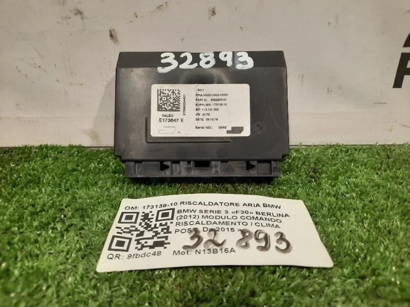 Modulo Comando Riscaldamento Clima POST 173138-10 RISCALDATORE ARIA BMW Bmw Serie 3 F30 Berlina 2012