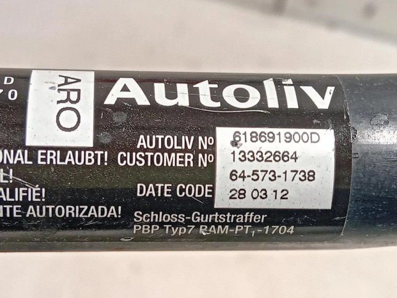 Cintura DI Sicurezza Sedile ANT DX 617023500 Opel Astra J 2012