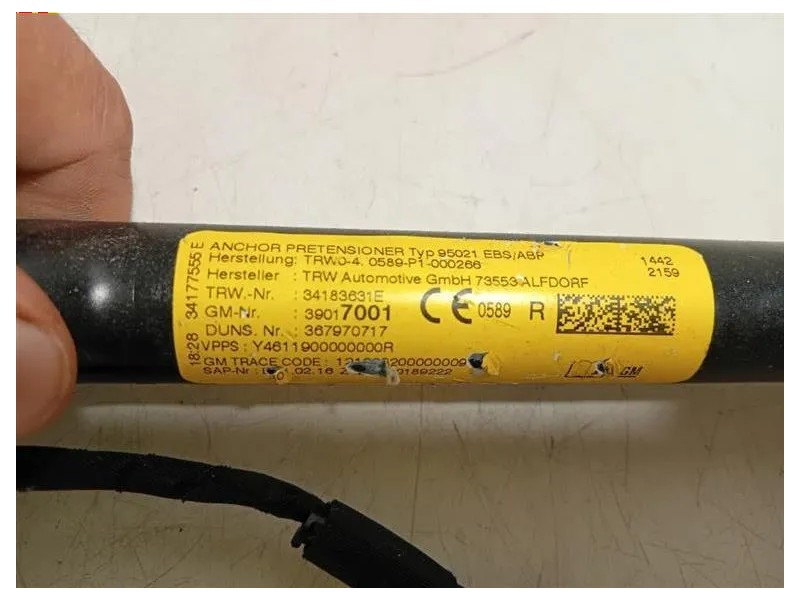 Cintura DI Sicurezza Sedile ANT DX 39045683 Opel Astra K 2016