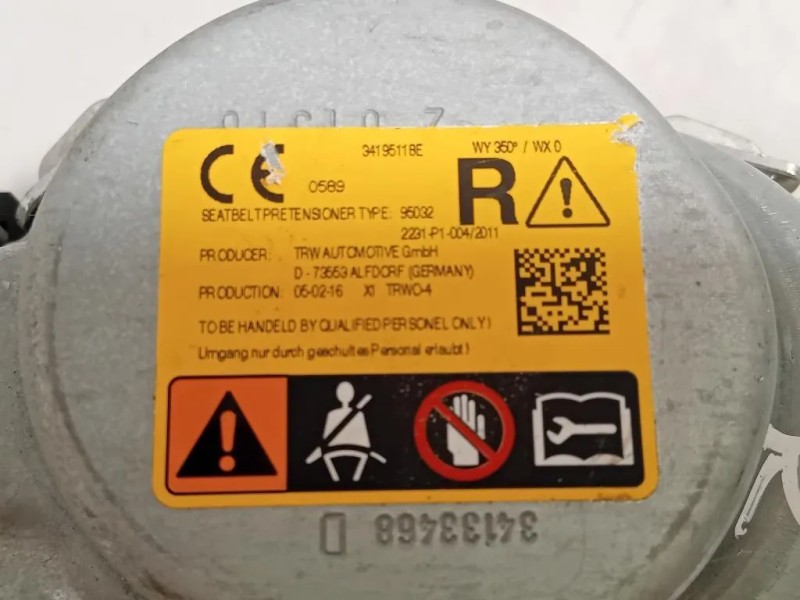 Cintura DI Sicurezza Sedile ANT DX 39045683 Opel Astra K 2016