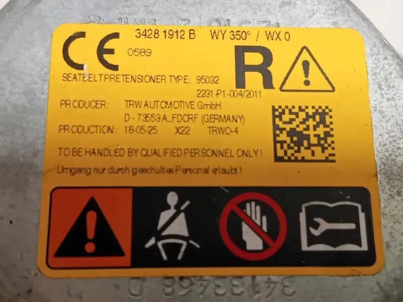 Cintura DI Sicurezza Sedile ANT DX 34230836A Opel Astra K 2016