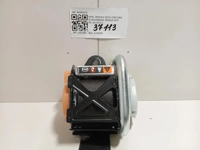 Cintura DI Sicurezza Sedile ANT DX 95352270 Opel Mokka 2013
