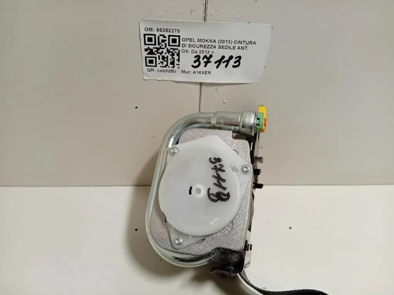 Cintura DI Sicurezza Sedile ANT DX 95352270 Opel Mokka 2013