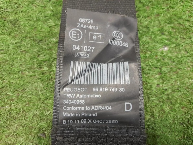 Cintura DI Sicurezza Sedile ANT DX 9681974380 Peugeot 3008 I 2009