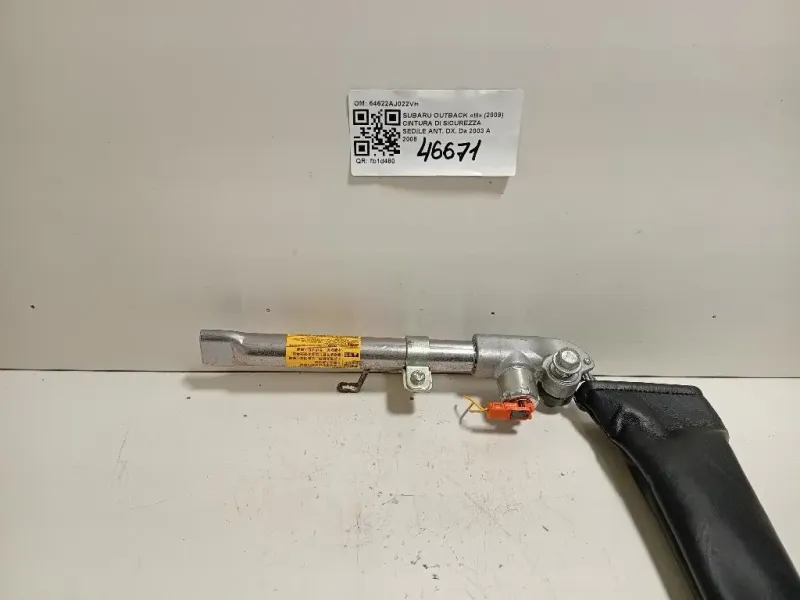 Cintura DI Sicurezza Sedile ANT DX 64622AJ022VH Subaru Outback III 2009
