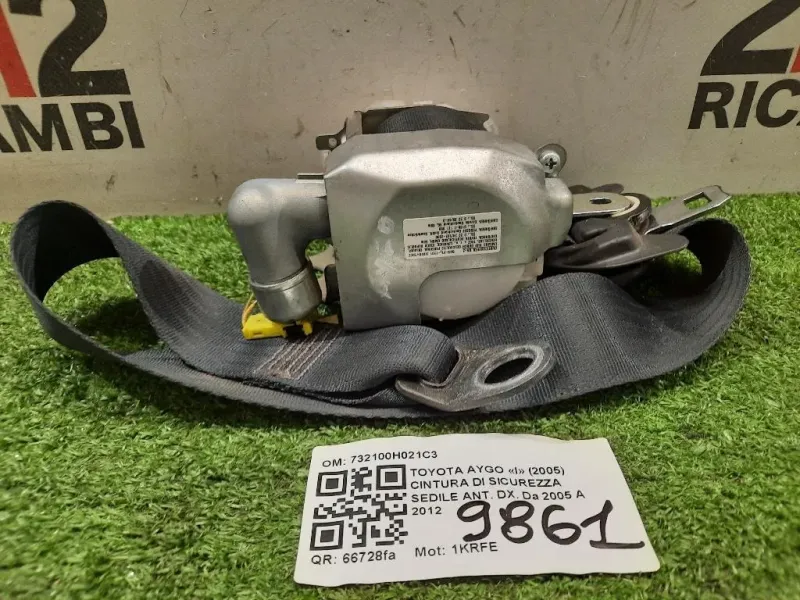 Cintura DI Sicurezza Sedile ANT DX 732100H021C3 Toyota AYGO I 2005