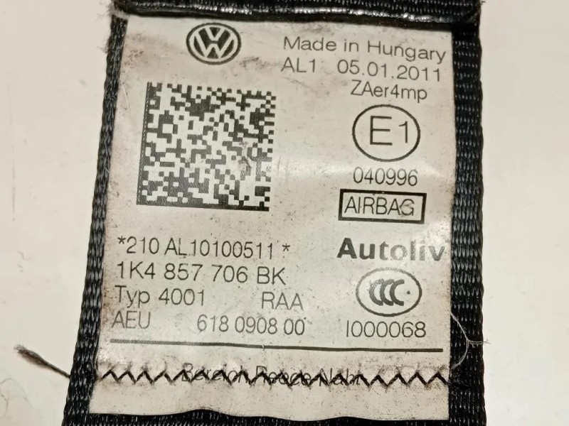 Cintura DI Sicurezza Sedile ANT DX 617979700 Volkswagen GOLF VI 2009