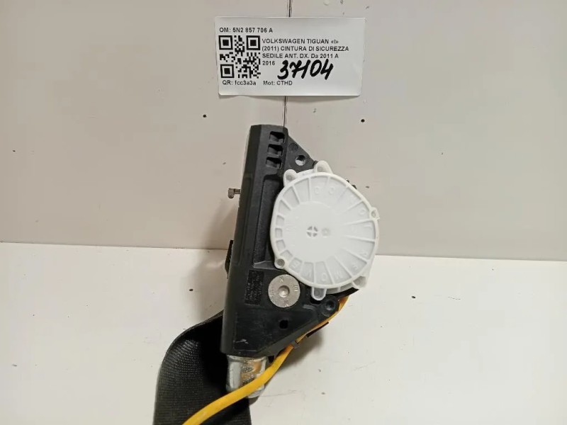 Cintura DI Sicurezza Sedile ANT DX 5N2 857 706 A Volkswagen Tiguan I 2011