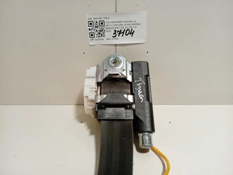 Cintura DI Sicurezza Sedile ANT DX 5N2 857 706 A Volkswagen Tiguan I 2011