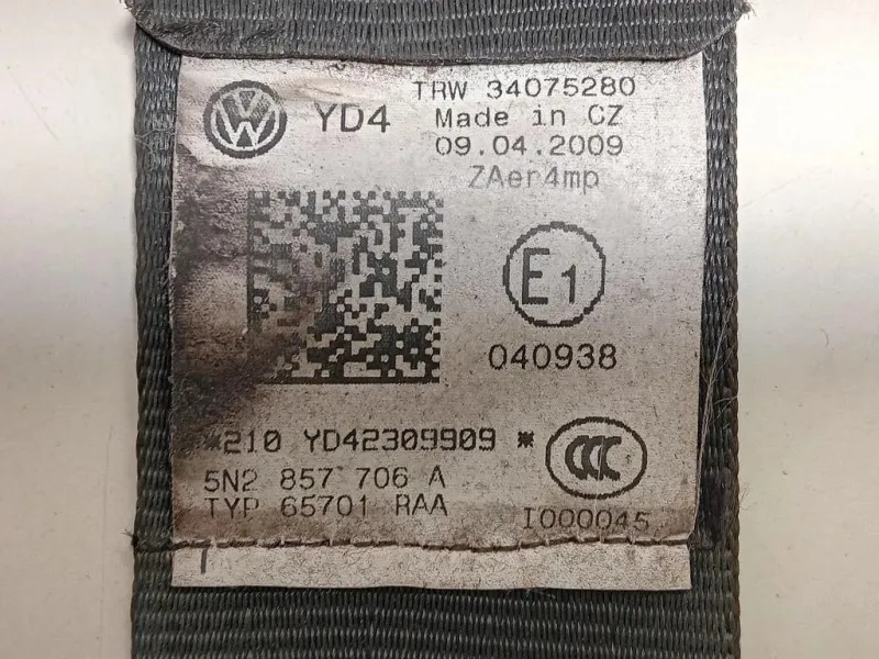 Cintura DI Sicurezza Sedile ANT DX 5N2 857 706 A Volkswagen Tiguan I 2011