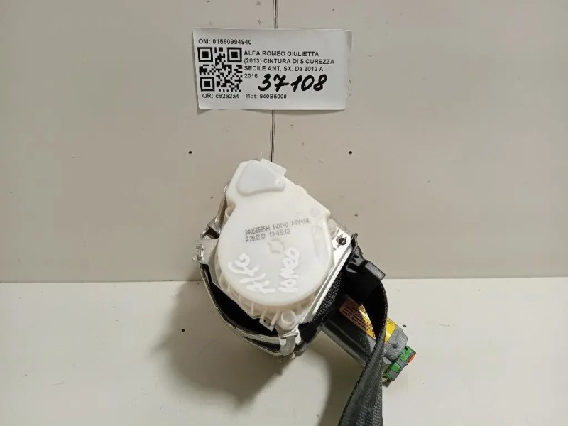Cintura DI Sicurezza Sedile ANT SX 01560994940 Alfa Romeo Giulietta 2013