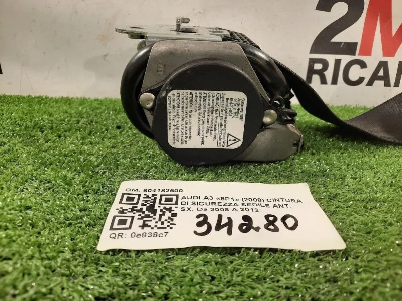 Cintura DI Sicurezza Sedile ANT SX 604182500 Audi A3 8P1 2008