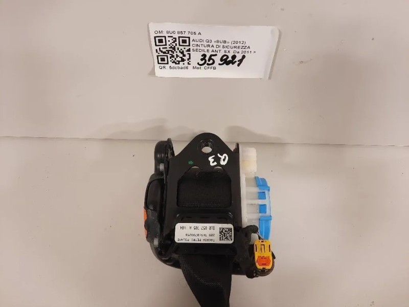 Cintura DI Sicurezza Sedile ANT SX 8U0 857 705 A Audi Q3 8UB 2012