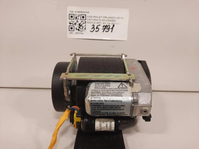 Cintura DI Sicurezza Sedile ANT SX 619668300A Chevrolet Orlando 2011