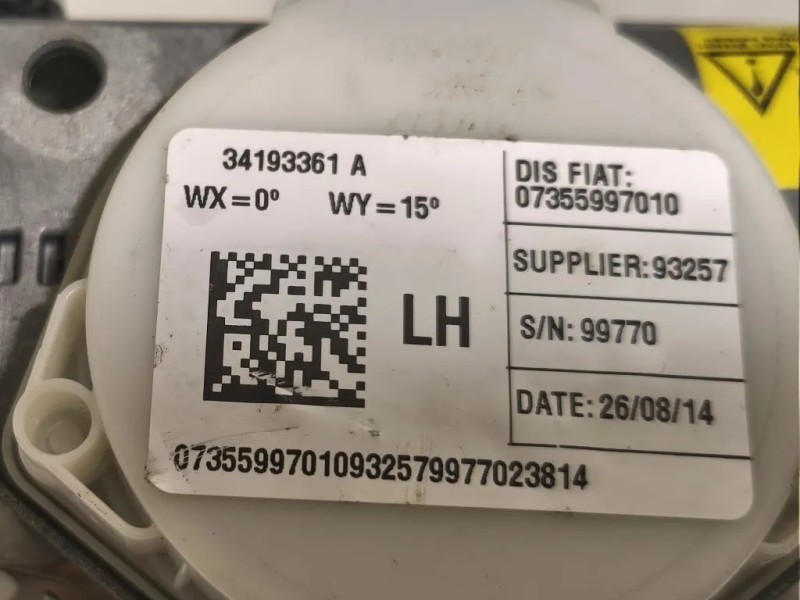 Cintura DI Sicurezza Sedile ANT SX 34193361 Fiat 500L 2013