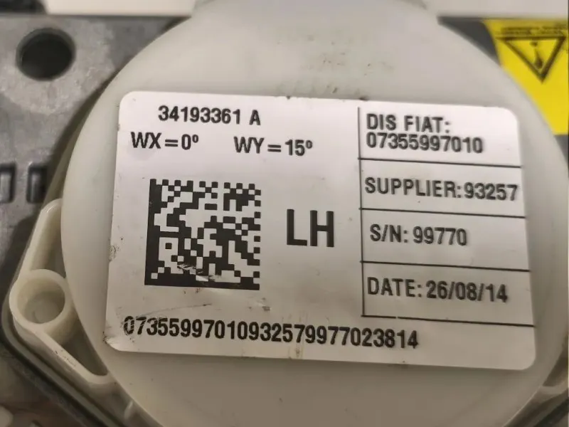 Cintura DI Sicurezza Sedile ANT SX 34193361 Fiat 500L 2013