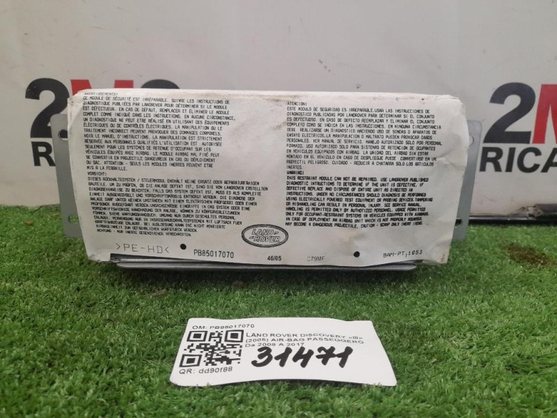 Air-bag Passeggero PB85017070 Land Rover Discovery III 2005
