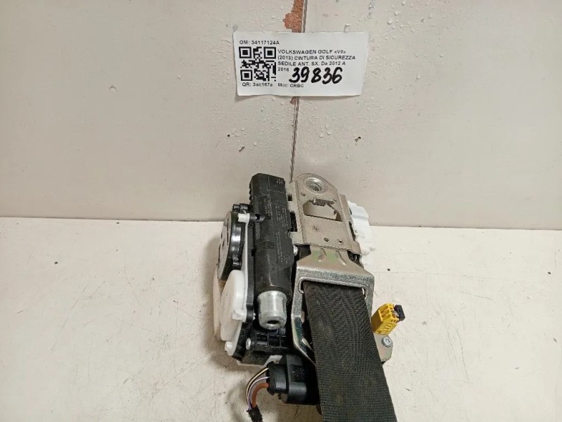 Cintura DI Sicurezza Sedile ANT SX 34117124A Volkswagen GOLF VII 2013