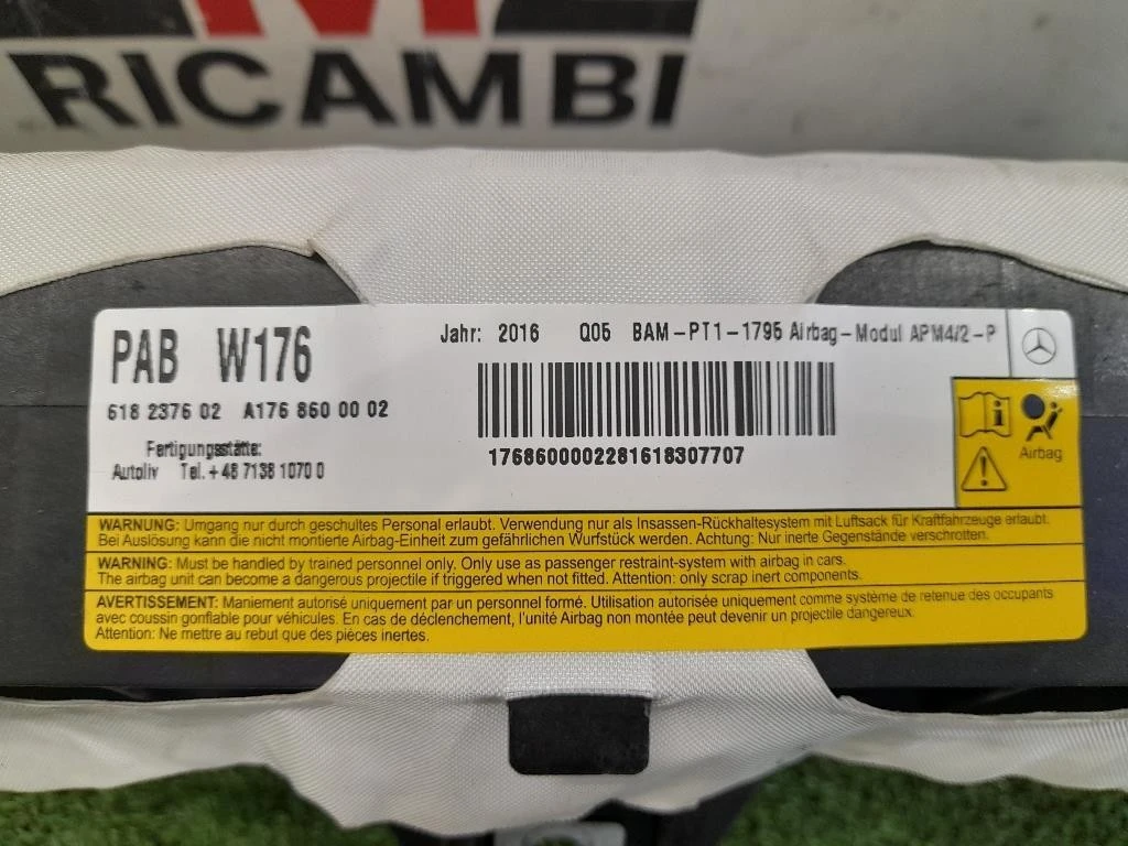 Air-bag Passeggero A1768600002 Mercedes Classe A W176 2015