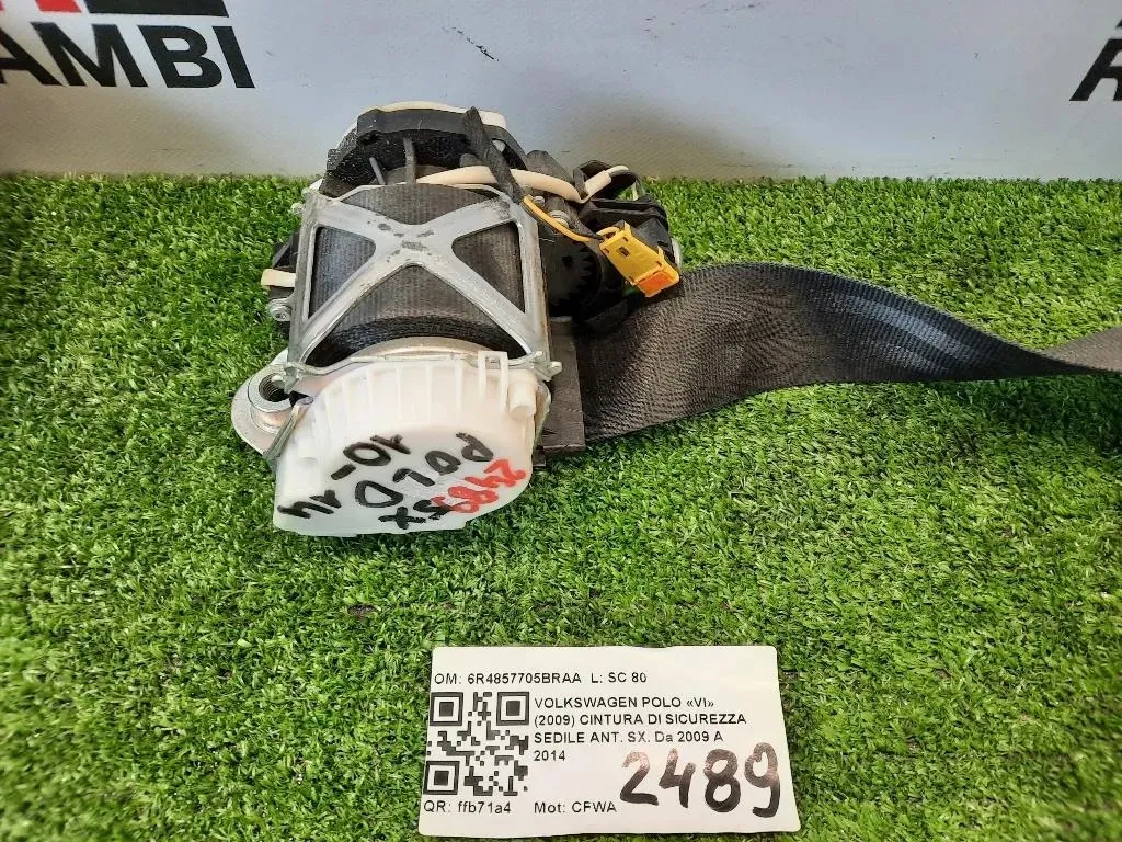 Cintura DI Sicurezza Sedile ANT SX 6R4857705BRAA Volkswagen POLO VI 2009