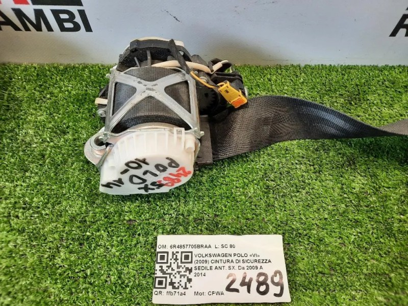 Cintura DI Sicurezza Sedile ANT SX 6R4857705BRAA Volkswagen POLO VI 2009