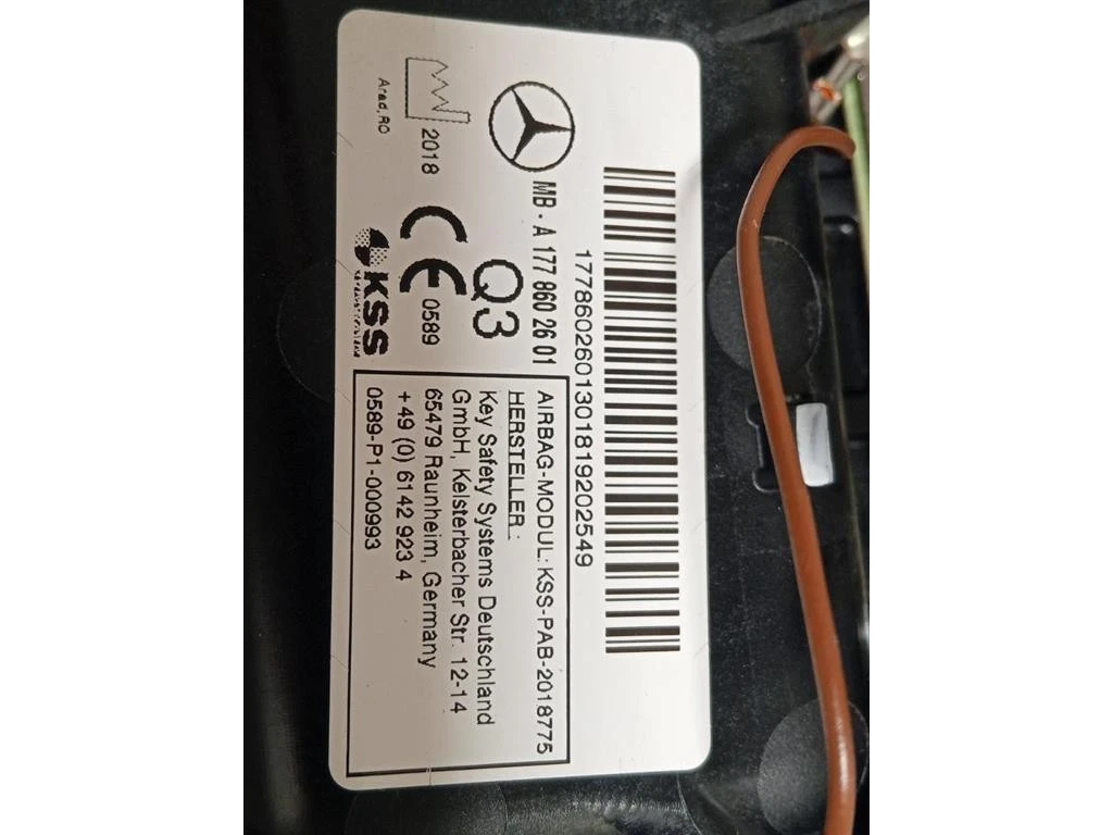 Air-bag Passeggero A1778602601 Mercedes Classe A W177 2018
