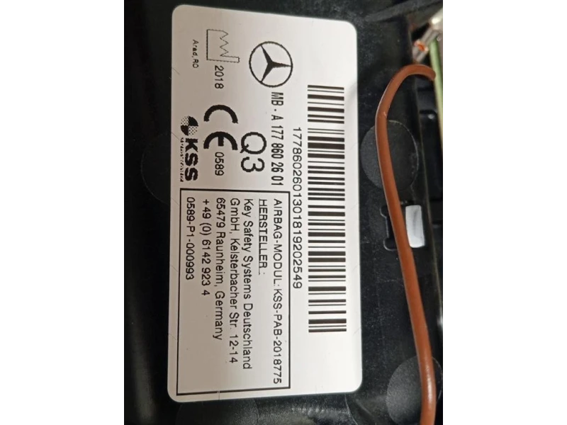 Air-bag Passeggero A1778602601 Mercedes Classe A W177 2018