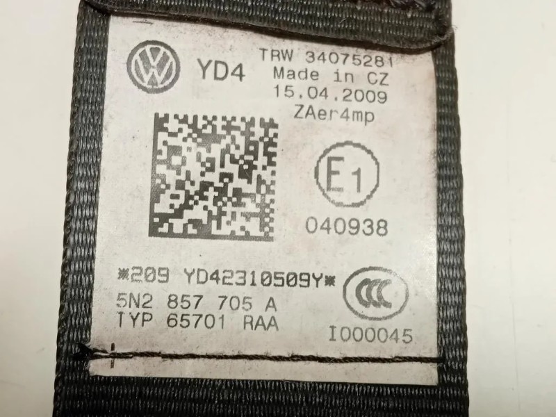 Cintura DI Sicurezza Sedile ANT SX 5N2 857 705 A Volkswagen Tiguan I 2011