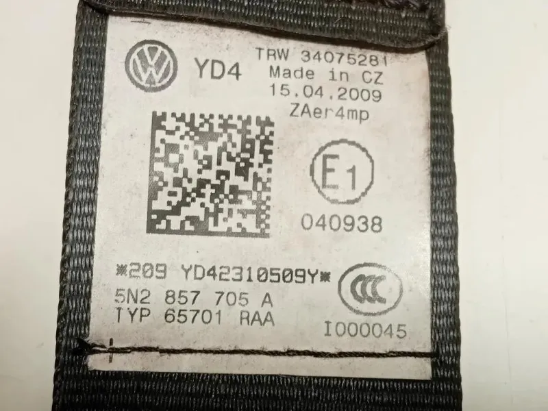 Cintura DI Sicurezza Sedile ANT SX 5N2 857 705 A Volkswagen Tiguan I 2011