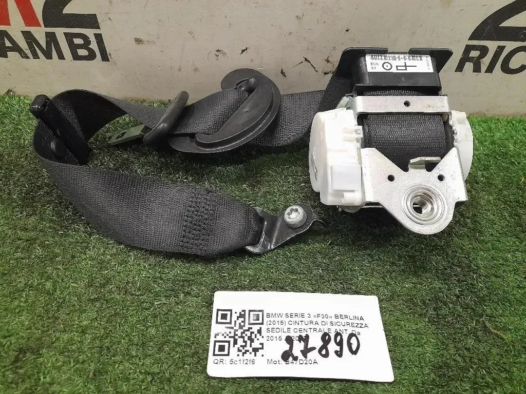 Cintura DI Sicurezza Sedile Centrale ANT Bmw Serie 3 F30 Berlina 2015