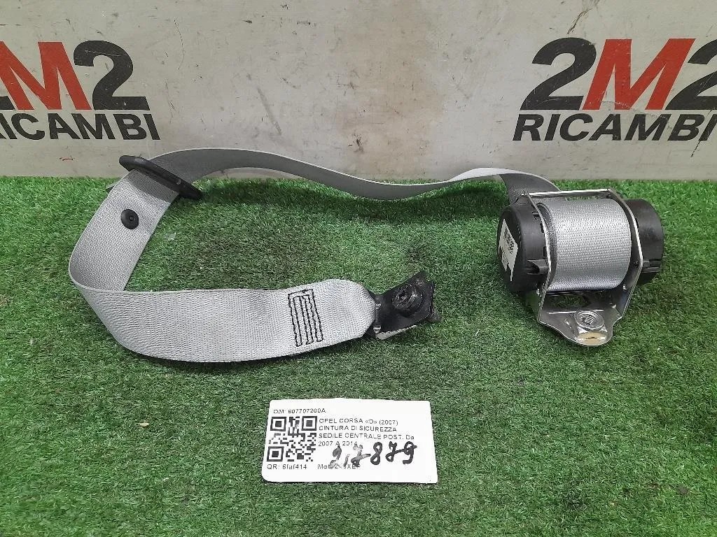 Cintura DI Sicurezza Sedile Centrale POST 607707200A Opel Corsa D 2007