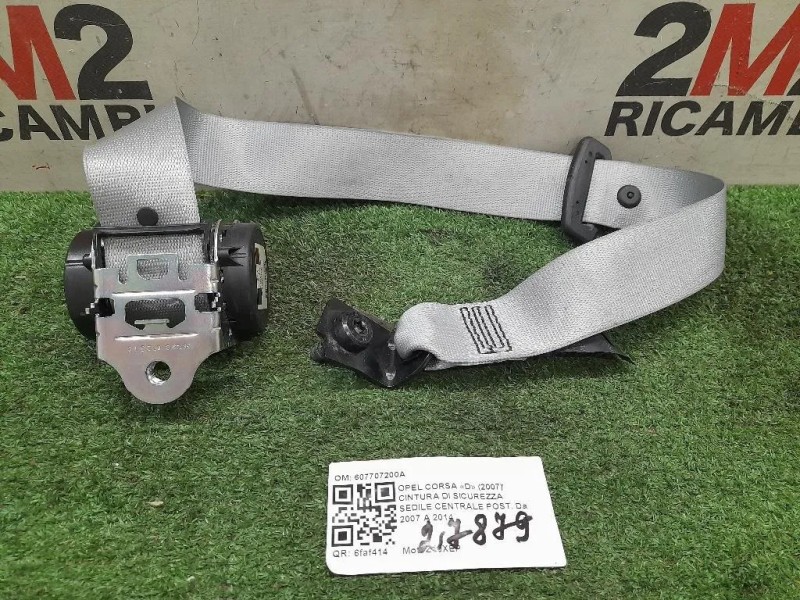 Cintura DI Sicurezza Sedile Centrale POST 607707200A Opel Corsa D 2007